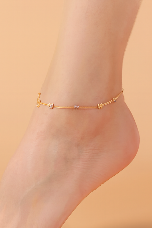 Golden Butterfly Anklet for Girls