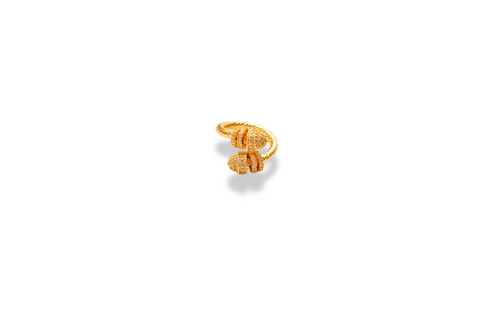 Golden twisted Zircon Ring