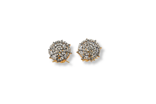 Two Tone Gold Style Stud Earrings