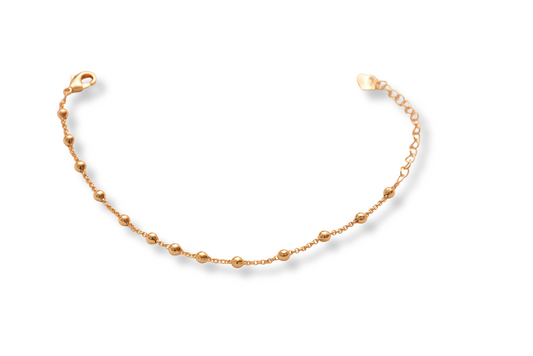 Golden Beaded Anklet for Girls