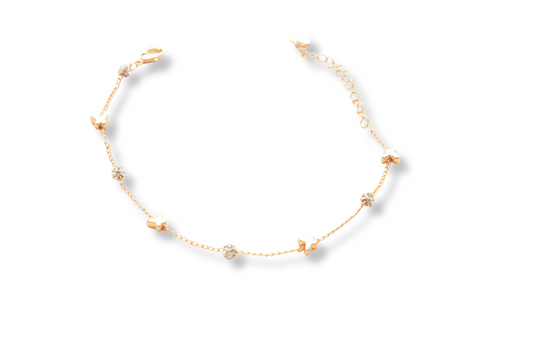 Gold Plated Butterfly Anklet