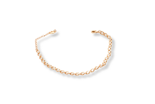 Golden White Beaded Anklet with Charm