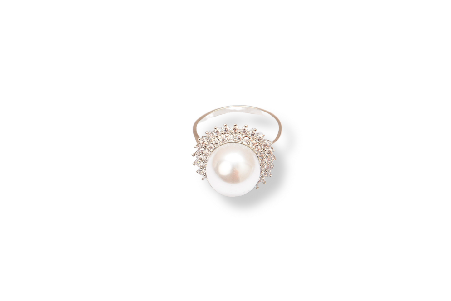 Elegant Pearl Silver-Plated Ring