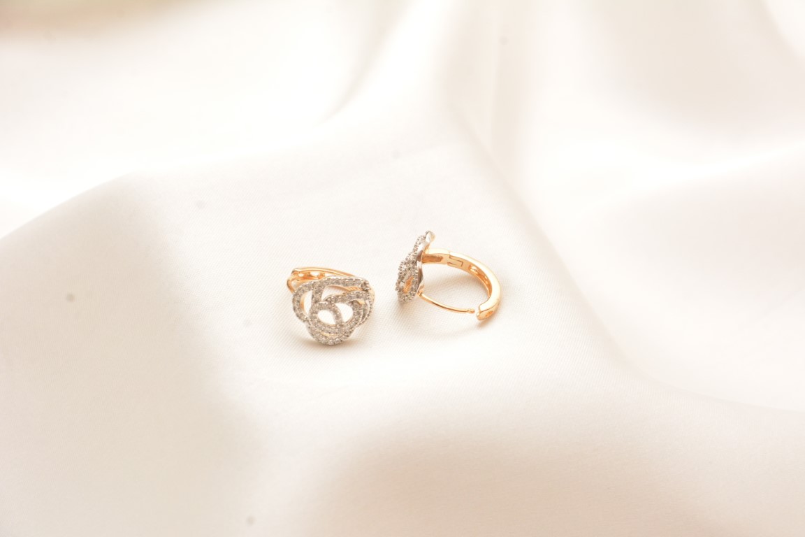 rose floral clip earrings
