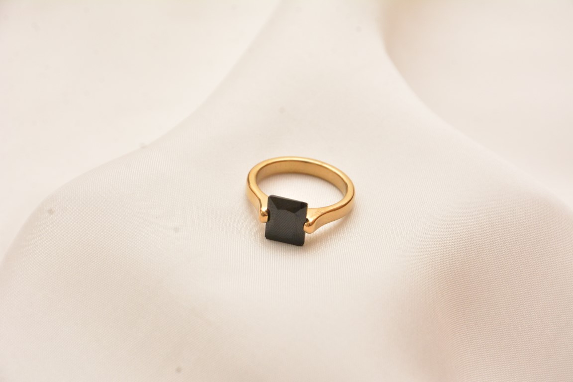 the obsidian black stainless steel ring