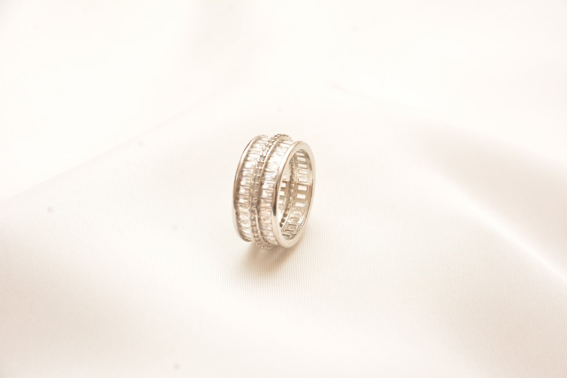 dainty zirconia silver band for girls (copy)