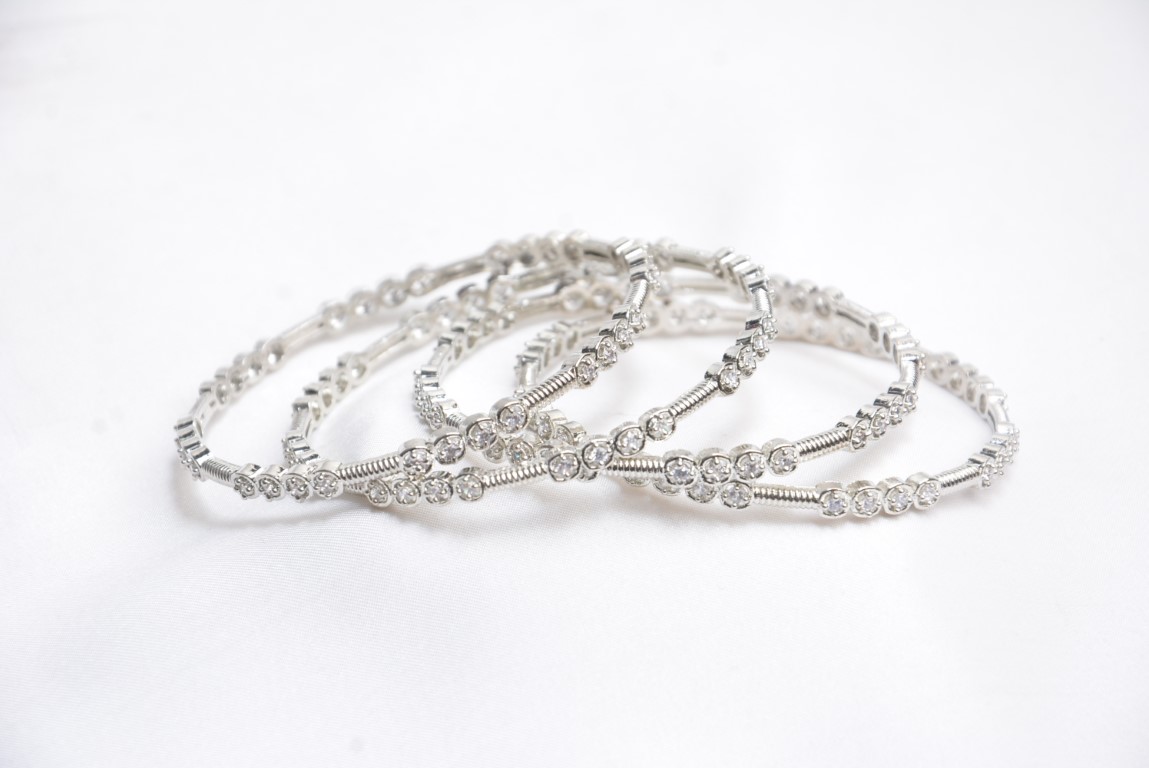 moonlight silver bangles set moonlight silver bangles set