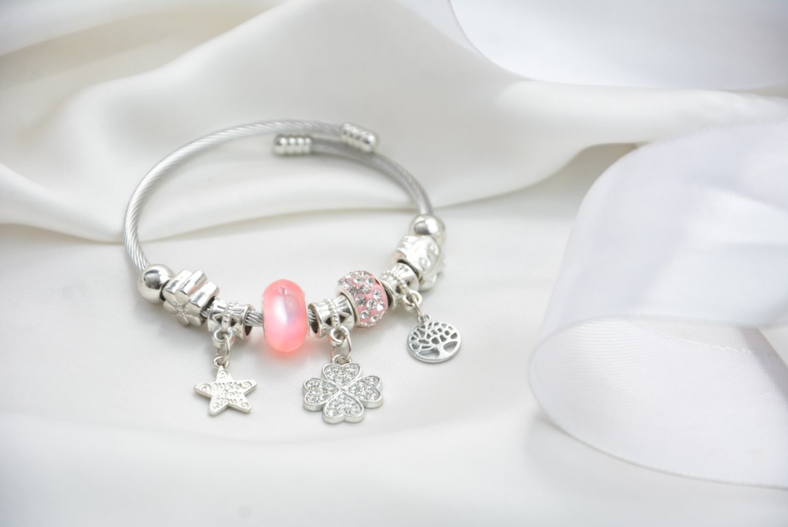 pandora pink charm bracelet