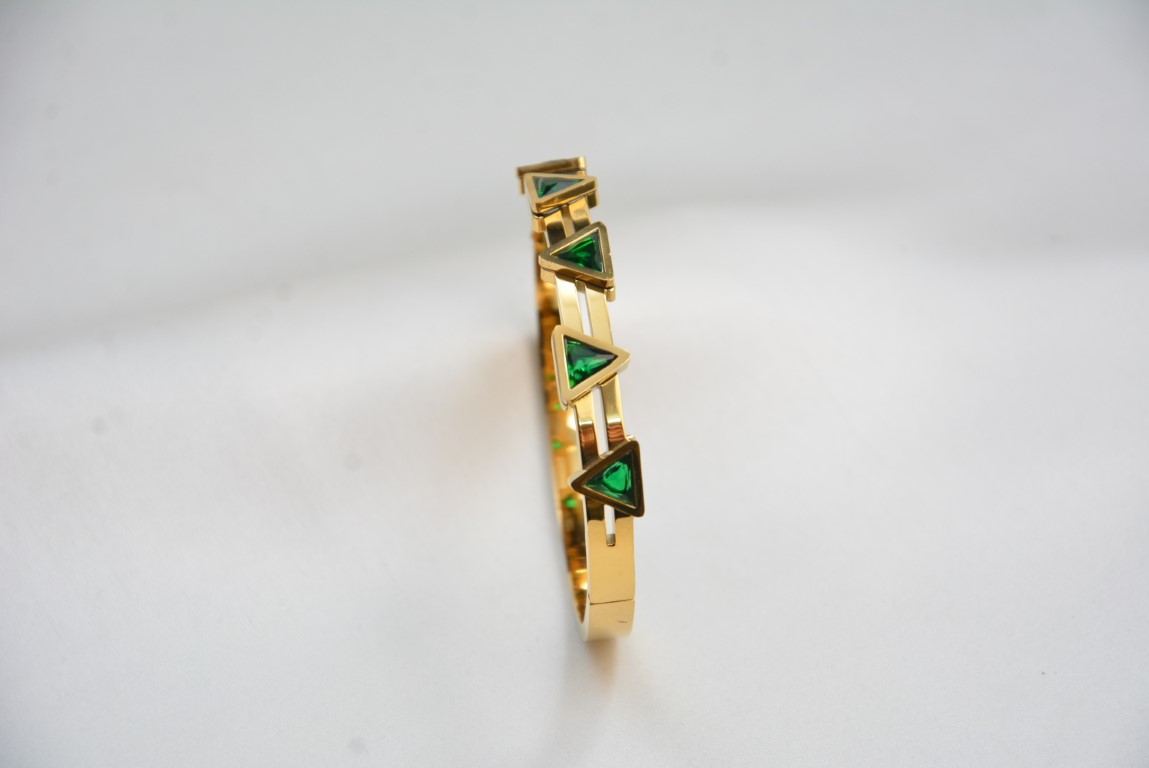 emerald gold stainless steel bracelet emerald gold stainless steel bracelet